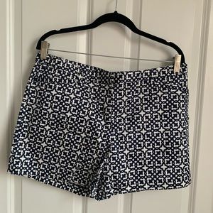 Navy and White Patterned Shorts NWT Size 12